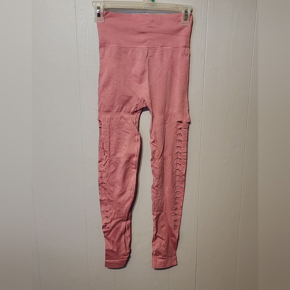 Stella McCartney‎ Adidas Pants Leggings Pink Yoga Stretch Side Cuts XS